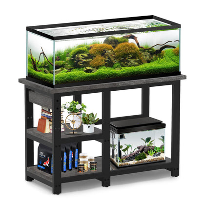 AQQA 40-50 Gallon Fish Tank Stand, 36x18 Inch Heavy Duty Metal Frame Aquarium Stand, Adjustable Storage Shelves, 720LBS Capacity Terrarium Stand, 3 Tiers Reptile Tank Stand