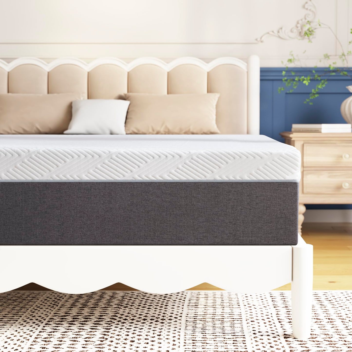 Twolike King Mattress 14 inch No Fiberglass Gel Memory Foam King Size Mattress in a Box of Foams and Fabric for Cooling Pressure Relief Sleep, 80" X 76" X 14", Medium, Firm