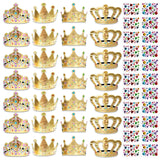 SENONAPO 50 Pcs Foam Crowns Kids Princess Tiaras Crowns Bulk with 2 Styles DIY Diamond Sticker Making Kits for Kids Birthday Party Supplies SENONAPO
