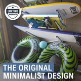 StoreYourBoard Beach Chair and Umbrella Wall Storage Rack, Metal Adjustable 4 Level Beach Gear Hanger, Garage and Home Organizer StoreYourBoard