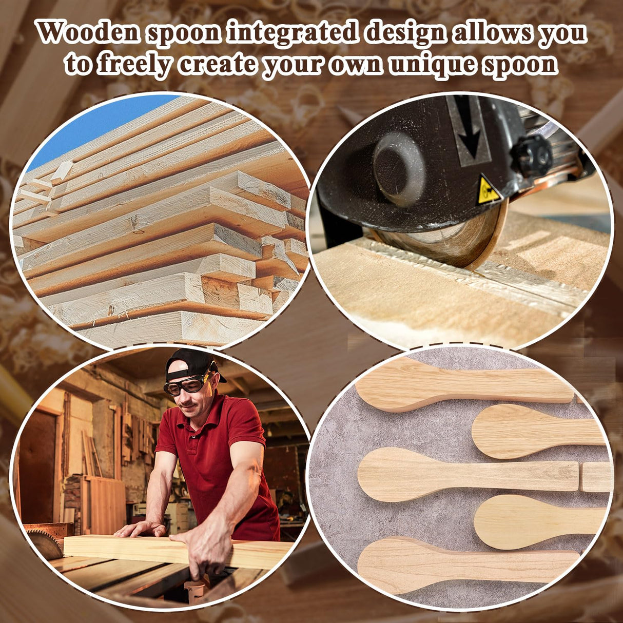 6Pcs Wood Carving Spoon Blank, Unfinished Wood Carving Spoon, 6.5IN, Blanks Carving Wood for Handicraft Enthusiasts ZMLTLMG