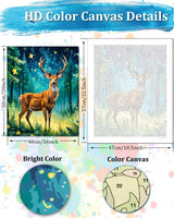 TOCARE Deer Paint by Numbers Kit for Adults,Starry Night Deer Adult Paint by Numbers Canvas,Adults' Paint-by-Number Kits for Animals Lovers 16x20inch (Without Framed) TOCARE