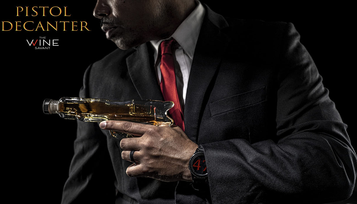 Gifts for Men Dad, 10.1 Oz Whiskey Gun Decanter Set + 2 Bullet Glasses - Unique Birthday Pistol Gift Ideas Daughter Son, Personalized Liquor Dispenser - Scotch Bourbon Vodka, Him, Brother Husband The Wine Savant