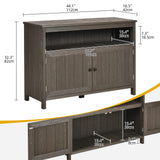 DWVO Poly Lumber Outdoor Sideboard, Patio Bar Table with Storage and Shelves, Weather Resistant Storage Cabinet for Outdoor, Pool and Garden - Espresso DWVO