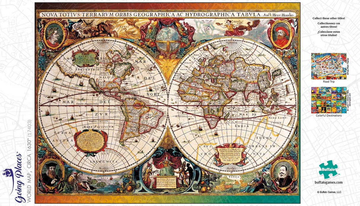 Buffalo Games - World Map, Circa 1630-750 Piece Jigsaw Puzzle for Adults -Challenging Puzzle Perfect for Game Nights - Finished Size is 24.00 x 18.00 Buffalo Games