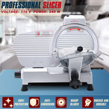 BIEAMA Commercial Meat Slicer, 10" Electric Food Slicer, 240W Premium Chromium-plated Steel Blades Adjustable Thickness 0-12mm Deli Meat Slicer Machine for Home BIEAMA