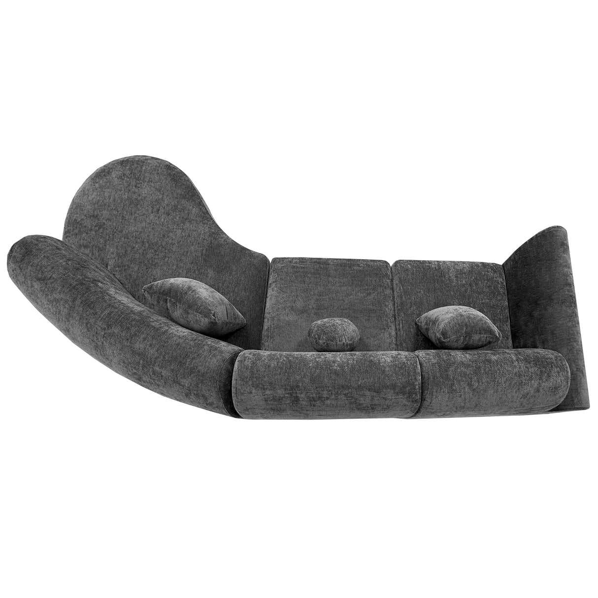 Christopher Knight Home Grelyn Modern Curved Modular Sectional Sofa, Wool Fabric Large Cloud Couch, 6-Seater L-Shaped Couch for Living Room, 3-Piece Lounge Sofa with Chaise, Fully Assembled, Dark Gray Christopher Knight Home