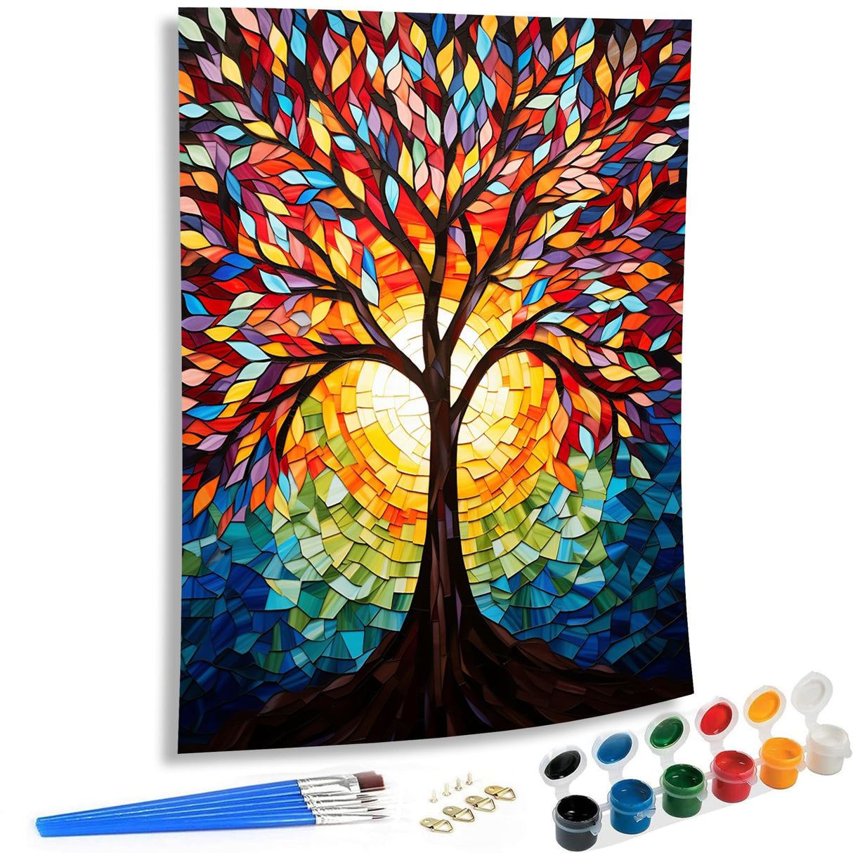 SKRYUIE Paint by Numbers Kits for Adults Tree, Acrylic Botany Oil Paint by Numbers for Adults Beginner Canvas with Brushes Paintwork Art Crafts for Home Decor 16x20 inch n8 SKRYUIE