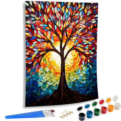 SKRYUIE Paint by Numbers Kits for Adults Tree, Acrylic Botany Oil Paint by Numbers for Adults Beginner Canvas with Brushes Paintwork Art Crafts for Home Decor 16x20 inch n8