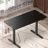 Ywin Electric Height Adjustable Standing Desk, Sit Stand Desk Workstations with Hook, Ergonomic Desk for Home Office Stand Up Desk with Wheels (Black, 48 * 24 inch) Ywin