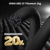 IEMAI Carbon Fiber ABS Filament 1.75mm, Black ABS-CF 1kg Spool, High Strength, Impact & Heat Resistant 3D Printer Filament, Perfect for Functional Parts & Industrial Applications IEMAI