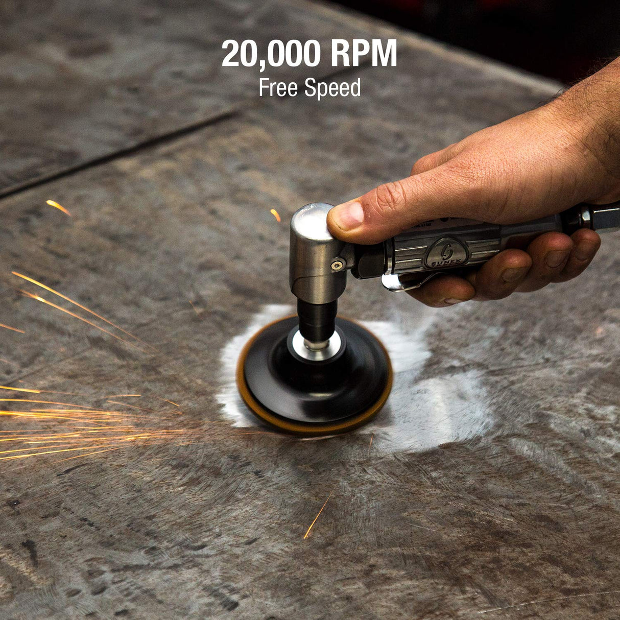 SUNEX TOOLS SX264K, 1/4 Inch Drive Mini Right Angle Air Die Grinder Kit with Speed Regulator, Safety Throttle, Ball Bearing Construction, and Storage Case, 20000 RPM Sunex Tools