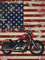 UPABLUNSO American Flag Motorcycle Diamond Art Painting Art Kits for Adults Diamond Art Painting Diamond Art Kits 5D Gem Art Painting Art Kits for Home Wall Decor 12x16inch UPABLUNSO