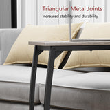 LAKEMID C Shaped End Table Set of 2, Side Table for Couch, Small Sofa Table with Metal Frame, Couch Table for Small Spaces, TV Tray Table for Living Room Bedroom (Grey) LAKEMID