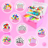 3000 Arts and Crafts Supplies for Kids Craft Kit Craft Box with Pipe Cleaners Arts and Crafts for Kids Age 4-6, 6-8, 8-12 DIY School Supplies Materials Set Toys Gifts for Girls Boys Toddlers, Red BNUZEIYI