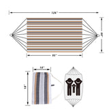 ROOITY Double Hammock Brazilian Hammocks with Portable Carrying Bag,Soft Woven Fabric, Up to 450 Lbs Hanging for Patio,Trees,Garden,Backyard,Porch,Outdoor and Indoor XXX-Large Brown&Grey Stripe ROOITY
