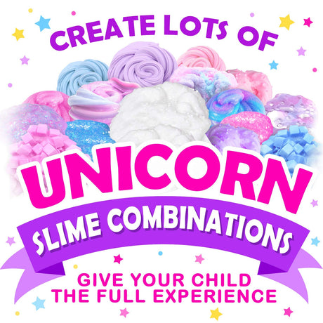 Original Stationery Mini Unicorn Slime Kit for Girls Ages 8-12, Create Unicorn Sparkle, Foam, Clay and Jelly Cube Slime, Fun Crafts for Kids Original Stationery
