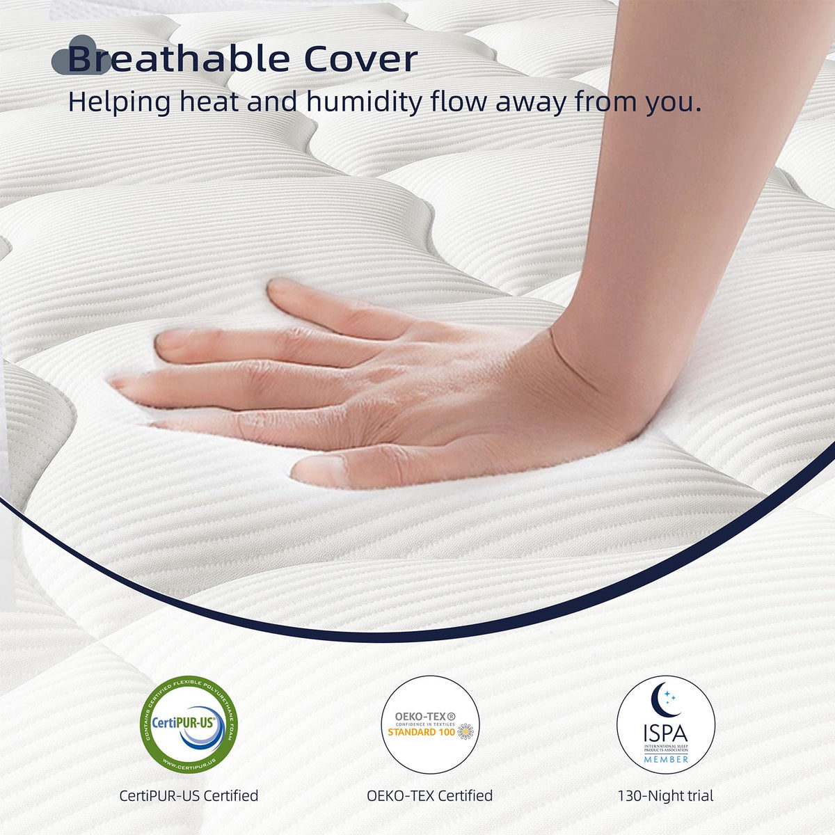 Crystli Full Size Mattress 14 Inch Memory Foam Hybrid Mattress Bed in A Box with Zero Pressure Foam, Innerspring Mattresses for Pressure Relief, Motion Isolation, Medium Firm, CertiPUR-US Certified Crystli
