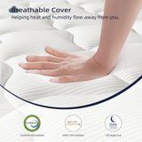 Crystli Full Size Mattress 14 Inch Memory Foam Hybrid Mattress Bed in A Box with Zero Pressure Foam, Innerspring Mattresses for Pressure Relief, Motion Isolation, Medium Firm, CertiPUR-US Certified Crystli