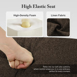 Busaurus 3 Seater Sofa Couch with Deep Seats, 89" Mid Century Modern Upholstered Sofa with Armrests, Comfy Couches for Living Room, Bedroom, Apartment and Office (Brown) Busaurus