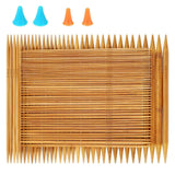 RELIAN Double Pointed , 75 Pcs Bamboo Knitting Needles Set, 15 Sizes from 2.0mm-10.0mm(8 Inches Length)+ 4Pcs Knitting Needles Point Protectors RELIAN