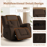 Korser Rocker Recliner Chairs for Adults, Swivel Rocking Chair with Heat and Massage, Modern Electric Recliner with Extra Wide, Waffle Fabric Massage Chair Recliner for Living Room, Bedroom Korser