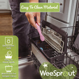 WeeSprout Baby Spoons for Self Feeding 6 Months +, Soft & Durable Silicone Utensils for Sensitive Gums & Teeth, Easy Grip Handles & Shorter Length for Little Hands, 3 Pack + Carrying Case WeeSprout