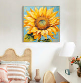 Framed Paint by Numbers Kit for Adults Beginners & Kids Ages 8-12, Sunflower Acrylic Easy Paint by Number with Frame, Watercolor Paint by Number Kits on Canvas Framed (10 * 10 Inch, without Easel) Offito