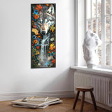 Kaliosy 5D Wolf Diamond Art Kits for Adults, DIY Large Size Animals Flowers Diamond Painting Full Round Drill Crystal Art - Craft Cross Stitch Embroidery for Home Wall & Office Decor 11.81x31.5 inch Kaliosy