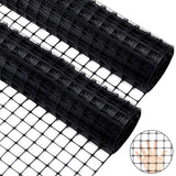 Windyun 2 Roll 100 ft 200 ft in Total Plastic Mesh Fence Roll Safety Construction Barrier Netting Outdoor Snow Temporary Garden Animal Fencing for Poultry, Chicken, Dog, Patio(Black) Windyun