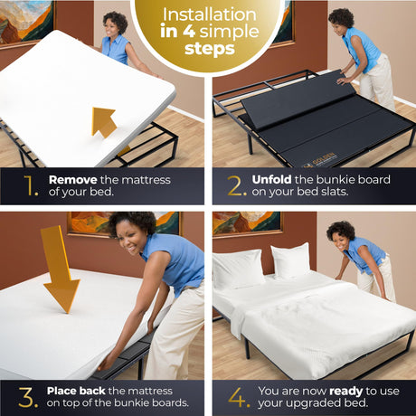 Golden Home Essentials 58in x 80in Bunkie Board Queen Size, Heavy Duty Bed Board for Under Mattress to Stop Sagging Mattress Golden Home Essentials