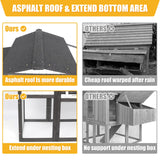 Chicken Coop and Run, Two Story Rabbit Hutch Indoor Outdoor, Wooden Hen House with Nesting Box Rabbit Cage, Ramp, Deep No Leak Pull Out Tray, for Chick, Bunny(Black) PetsCosset