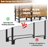 KYATE 4ft Firewood Rack Outdoor with Cover Fireplace Wood Storage Heavy Logs Stand Stacker Holder Strong Lumber Racks Outside for Courtyard Patio KYATE