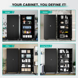 SISESOL Metal Storage Cabinet with Wheels,Rolling Garage Storage Cabinet with Lock,Black Metal Cabinet with Wheels and Shelves,Tool Cabinet,Tall Storage Cabinet on Wheels for Garage,Home,Office,Shop SISESOL