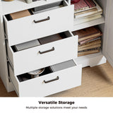 IRONCK Bookshelf with Drawers, 70.9 inch Tall Bookcase with Doors, Bookshelves and Bookcases with Storage, Bookshelf with 6 Open Cubes for Home Office, Living Room, Study, White IRONCK