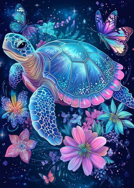 Yanfairy Turtle Diamond Art Painting Kits for Adults, Full Drill Diamond Dots Paintings for Beginners, Round 5D Paint with Diamonds Pictures Gem Art Painting Kits DIY Crafts Kits 12x16inch Yanfairy