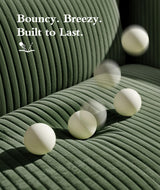 Corduroy Convertible Sofa Bed, 47" Loveseat Sleeper Sofa, Pull out Couch 618lb Capacity, Modern Sleeper Couch Bed 2 Fluffy Pillow Include, Small Couches for Small Spaces/Apartment/Office, Forest Green Domusensus