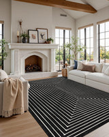 Latte&Fog 5x7 Area Rugs for Living Room Bedroom, Modern Abstract Washable Rug, Boho Non Slip Low Pile Carpet for Indoor Dining Room, Office, Dorm, Classroom, Farmhouse and Kids Room Latte&Fog