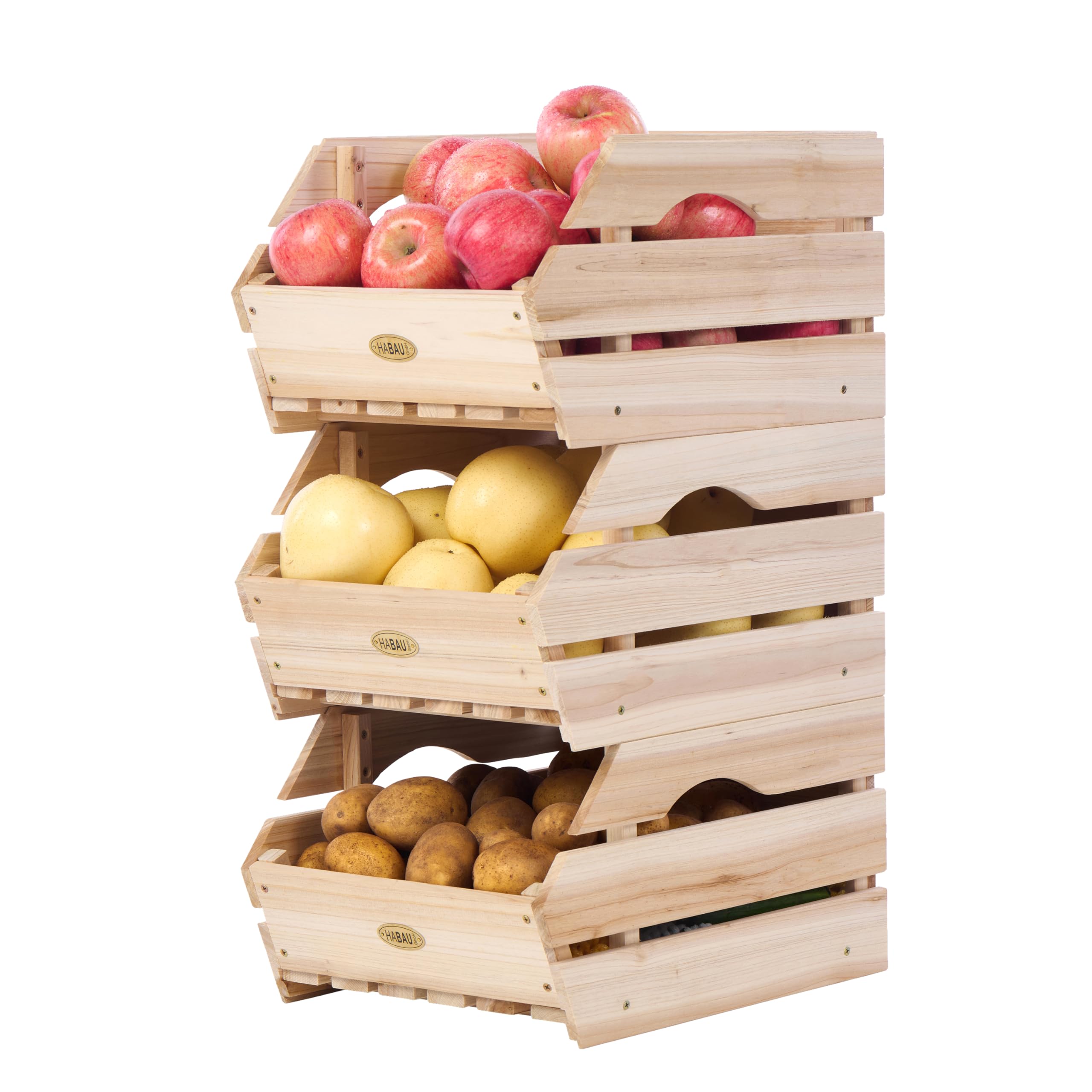 HABAU Wood Potato Onion Storage Bins - Thumbnail 2