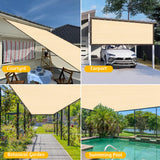 90% Sun Shade Cloth Shade Fabric with Grommets 10'x14' Shade Fabric Pergola Shade Cover Canopy Mesh Tarp Sun Screens for Outdoor Patio Garden (Beige) MAKUANG