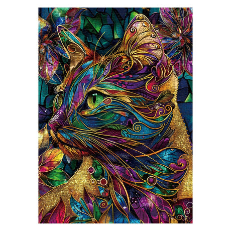 Colorful Cats Puzzles Painting Puzzle for Adults 1000 Pieces, Animal Art Jigsaw Puzzles 1000 Pieces Vibrant Colors Cat Puzzle, Fantasy Rainbow Painting Puzzle BBOLDIN