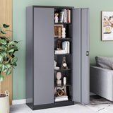 LISSIMO Metal Garage Storage Cabinet,71" H Tall Tool Cabinet with 2 Doors and 5 Adjustbale Shelves,Lockable Tool Cabinet for Garage,Basement,Home Office LISSIMO