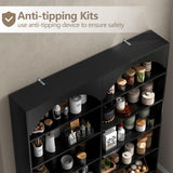 Gyfimoie 70.8’’ Tall Bookshelf and Bookcase, 7-Tier Double Wide Bookcase Modern Large Open Display Shelves with Curved Baffle for Home Office Living Room (Black) Gyfimoie