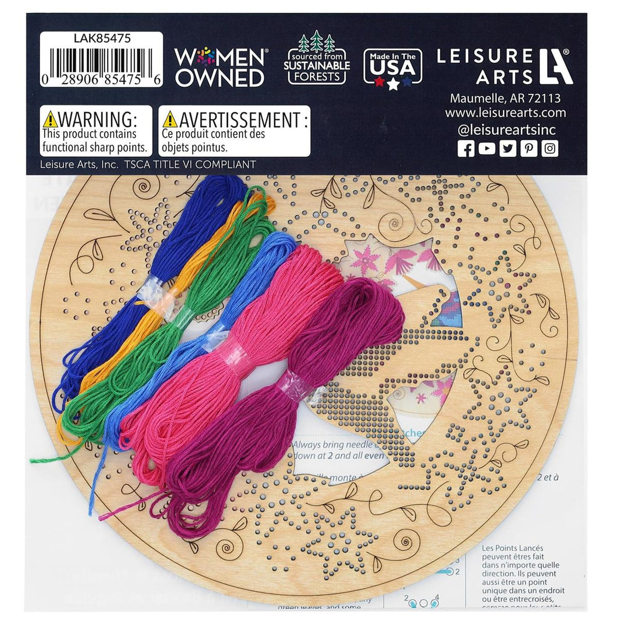 LEISURE ARTS Wood Stitched String Art Kit with Floral Hummingbird in Hoop - Adult Or Kids Craft - Craft Kits for Teens String Art Kit for Adults 3D 3D Kids 9" LEISURE ARTS