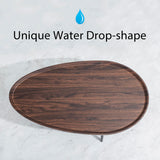 TDLEAYYD Oval Coffee Table, 2-Tier Coffee Table with Open Storage Shelf, 40" Modern Wood Center Table Tea Table for Living Room, Bedroom, Apartment, Dark Walnut TDLEAYYD