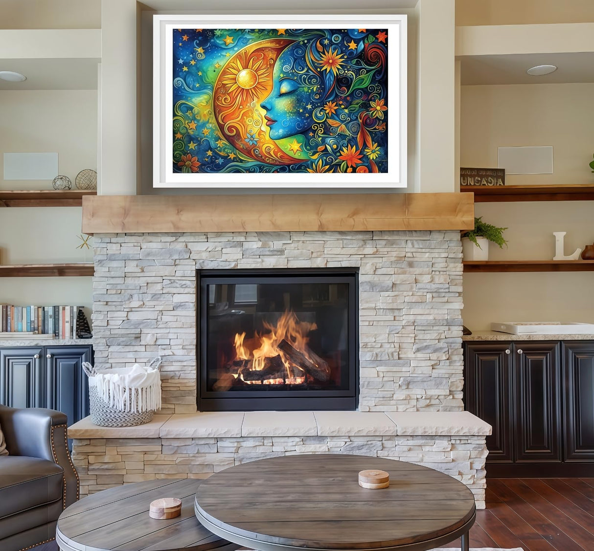 BYGFHLYW 5D Diamond Art Kits for Adults Beginner, Sun and Moon Adult Diamond Painting Kits, DIY Full Drill Round Diamond Dot Paint by Diamonds for Home Wall Art Decor 12x16inch BYGFHLYW