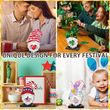 Blulu 32 Pcs Christmas Interchangeable Wooden Gnome Decor DIY Holiday Christmas Seasonal Tiered Tray Decoration Gnomes with Magnet Pieces Welcome Sign for Xmas Holiday Decorations (Fresh) Blulu