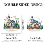 JJFox DIY Tabletop Diamond Art Painting Kit，Special Shaped Rhinestone Desk Placement Ornament，Home Stand Up Gem Painting Craft Kit，Gift,Double Sided. (Christmas House-2) JJFox