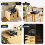 Grimtron Biometric Gun Safe for Handgun, Smart Clock Safe with 2-in-1 Watch & Phone Wireless Charging, Bedside Pistol Safe with Backlit Keypad, Nightstand Handgun Safe with LED Light Grimtron