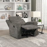 Lexicon Manual Recliner Chair, Textured Microfiber Reclining Sofa Chair, Home Theater Seating, Wall Hugger, Track Arms, Manual Recliner for Living Room/Office/Apartment, Easy Assembly, Brown Lexicon